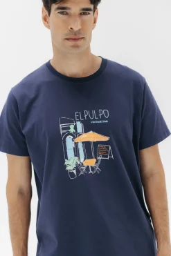 elPulpo Camiseta vintage bar Azul marino Best