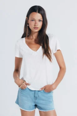 Springfield Camiseta escote crochet estampado Online