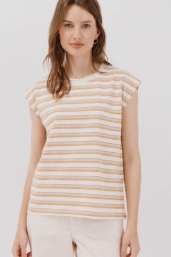 Cortefiel Camiseta escote pico Multicolor Hot