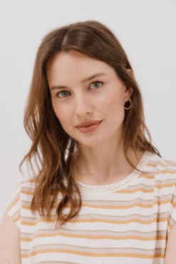 Cortefiel Camiseta escote pico Multicolor Hot