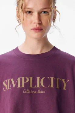 Object Camiseta estampada texto Morado Outlet