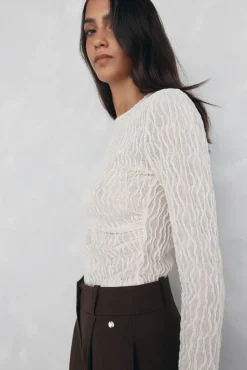 Pedro del Hierro Camiseta estructura manga larga Crudo Best