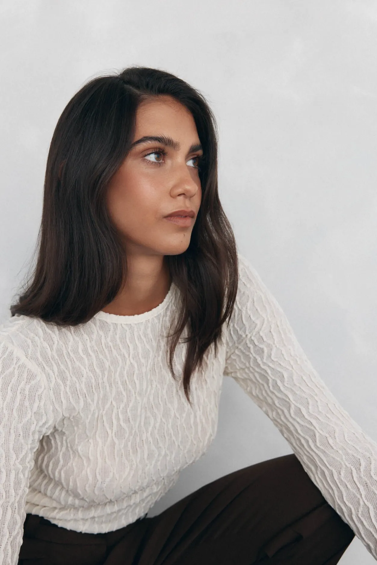 Pedro del Hierro Camiseta estructura manga larga Crudo Best