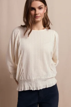 Slowlove Camiseta estructura rustica manga globo Marfil Clearance