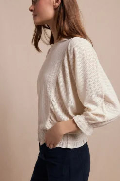 Slowlove Camiseta estructura rustica manga globo Marfil Clearance