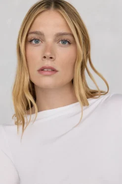 Pedro del Hierro Camiseta fluida con puños Blanco Hot