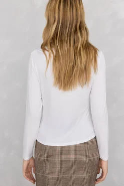 Pedro del Hierro Camiseta fluida con puños Blanco Hot