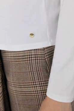 Pedro del Hierro Camiseta fluida con puños Blanco Hot