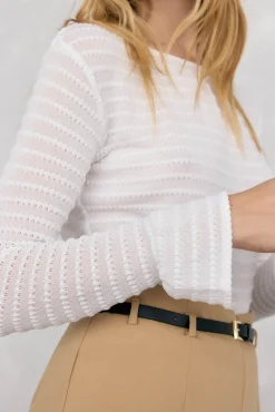 Pedro del Hierro Camiseta fruncida estructura Blanco Sale