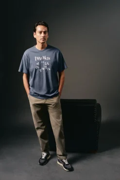 OOTO Camiseta gráfica lavada Azul oscuro Discount