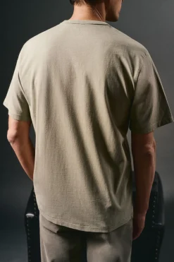 OOTO Camiseta gráfica lavada Kaki Outlet