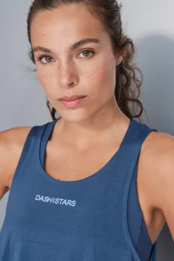 Dash and Stars Camiseta halter asimétrica azul Sale