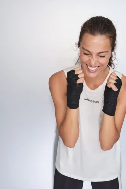 Dash and Stars Camiseta halter sin mangas algodón blanca beige Sale