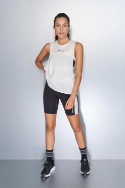 Dash and Stars Camiseta halter sin mangas algodón blanca beige Sale