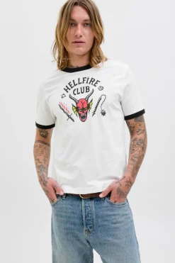 Jack & Jones Camiseta Hellfire Club blanco Hot