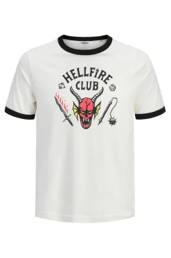 Jack & Jones Camiseta Hellfire Club blanco Hot