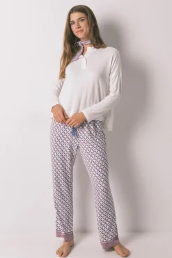 Women'secret Camiseta holgada manga larga blanco Discount