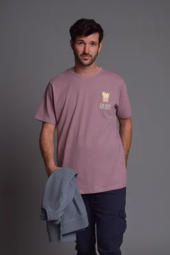 Cloking Camiseta Lavada Burdeos Fooders Rosa