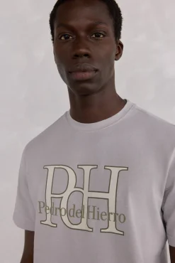 Pedro del Hierro Camiseta logo Gris Clearance
