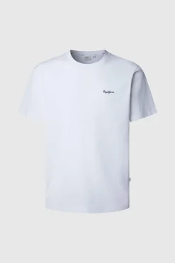 Pepe Jeans Camiseta Logo Bordado Fit Regular blanco Sale
