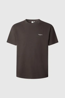 Pepe Jeans Camiseta Logo Bordado Fit Regular marr&oacute;n