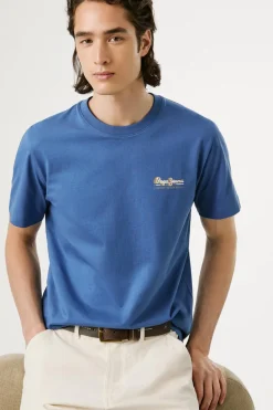 Pepe Jeans Camiseta Logo Estampado Fit Regular azul Outlet