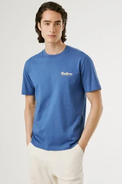 Pepe Jeans Camiseta Logo Estampado Fit Regular azul Outlet