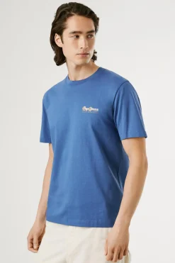 Pepe Jeans Camiseta Logo Estampado Fit Regular azul Outlet