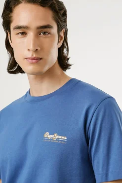 Pepe Jeans Camiseta Logo Estampado Fit Regular azul Outlet