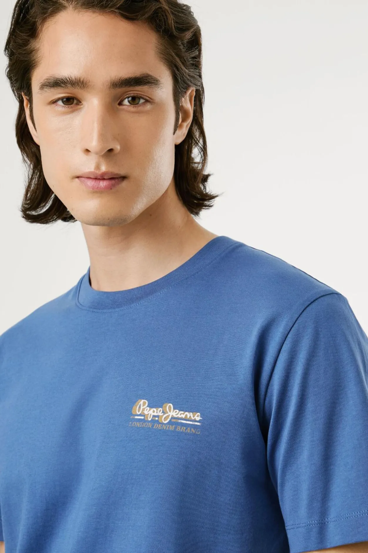 Pepe Jeans Camiseta Logo Estampado Fit Regular azul Outlet