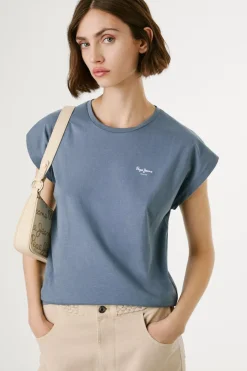 Pepe Jeans Camiseta Logo Estampado Fit Slim azul Clearance