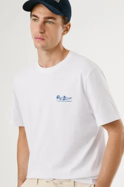 Pepe Jeans Camiseta Logo Estampado Fit Regular blanco Online