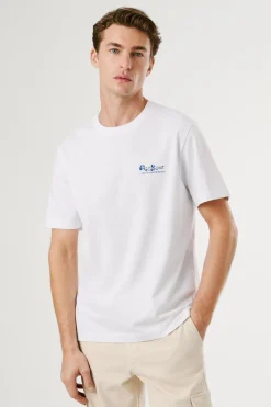 Pepe Jeans Camiseta Logo Estampado Fit Regular blanco Online