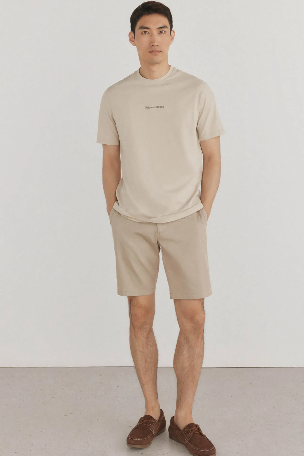 Pedro del Hierro Camiseta logo posicional Beige Outlet