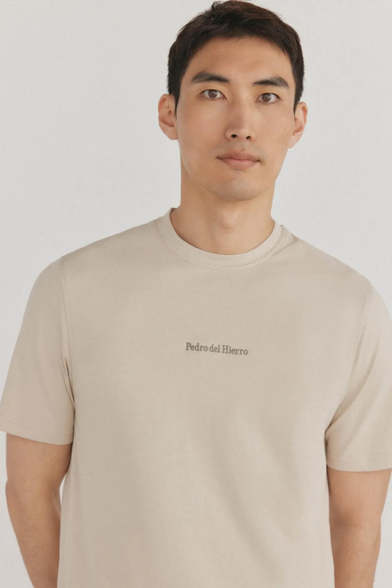 Pedro del Hierro Camiseta logo posicional Beige Outlet