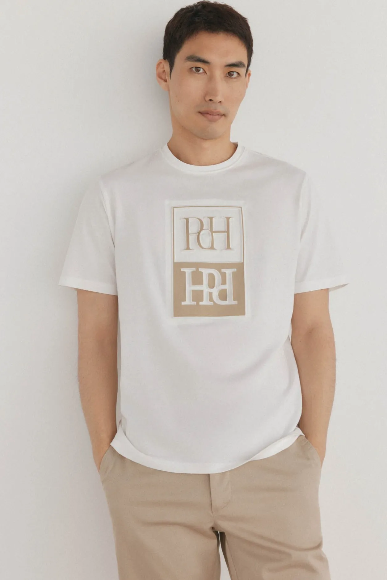 Pedro del Hierro Camiseta logo relieve Blanco Sale