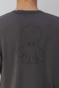 elPulpo Camiseta logo tejido Gris oscuro Clearance