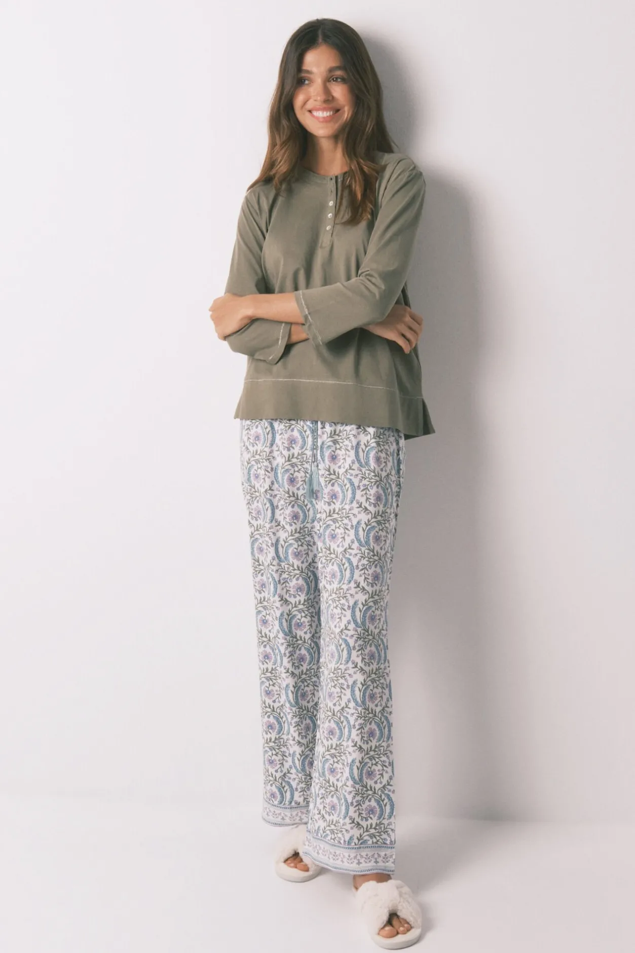 Women'secret Camiseta manga ¾ 100% algodón kaki Online