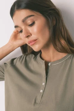 Women'secret Camiseta manga ¾ 100% algodón kaki Online