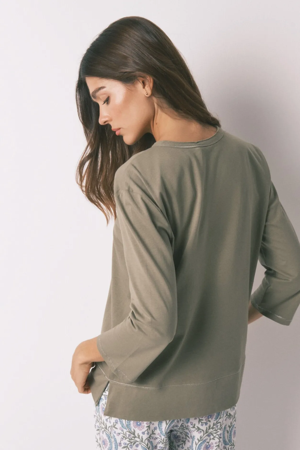 Women'secret Camiseta manga ¾ 100% algodón kaki Online