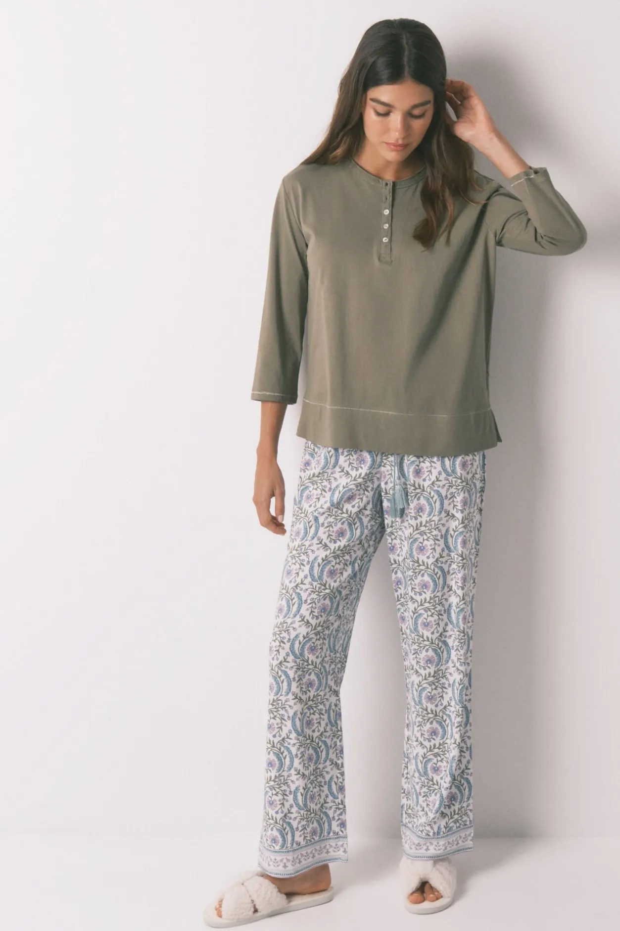 Women'secret Camiseta manga ¾ 100% algodón kaki Online