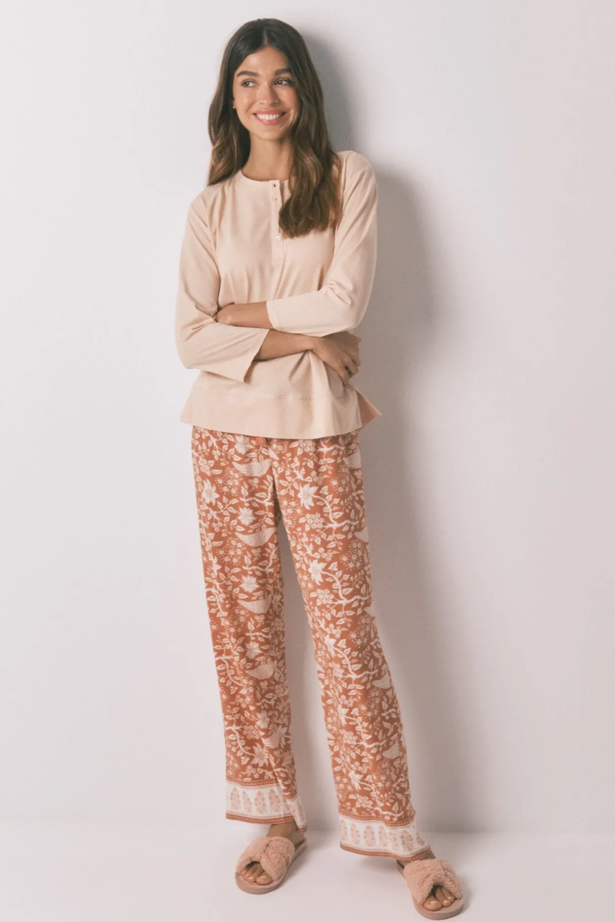 Women'secret Camiseta manga ¾ 100% algodón naranja Discount