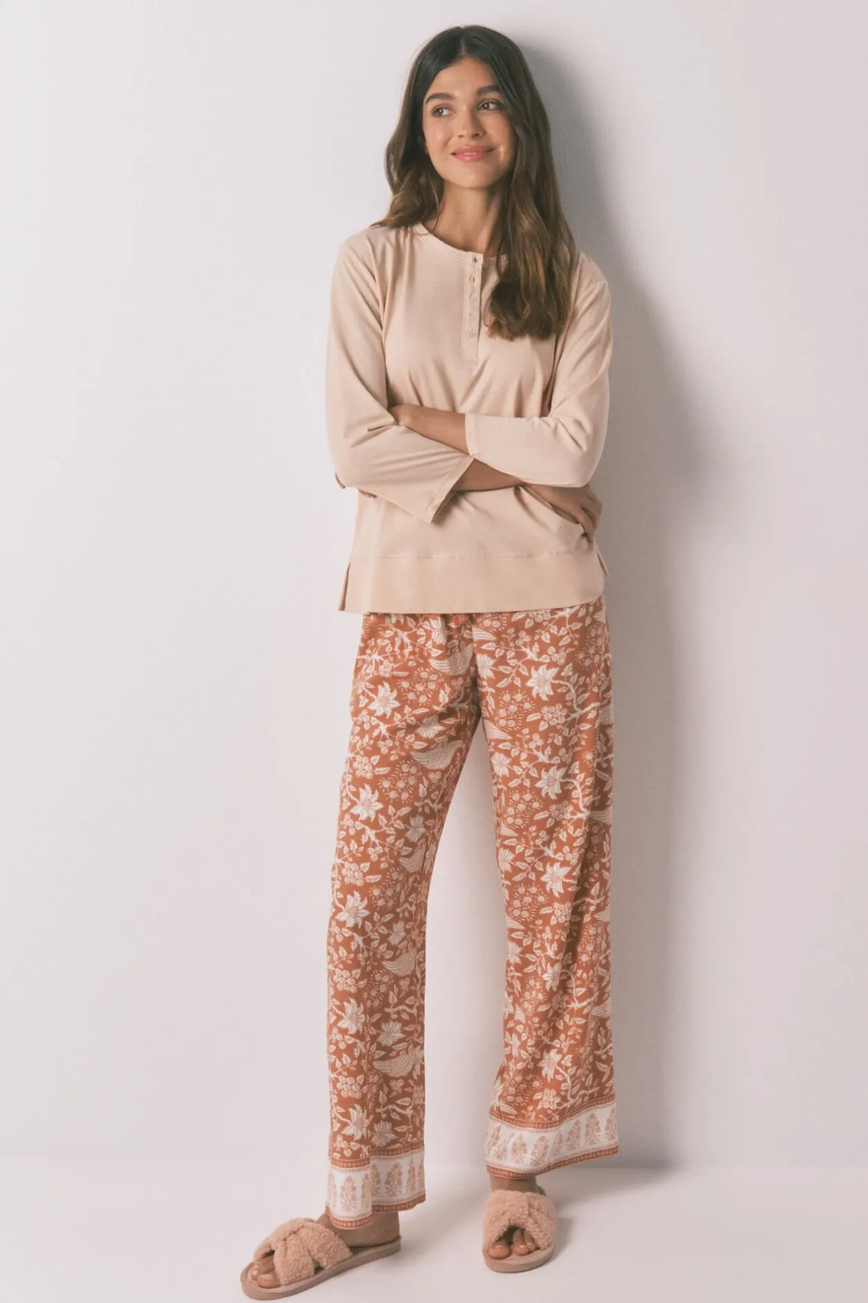 Women'secret Camiseta manga ¾ 100% algodón naranja Discount