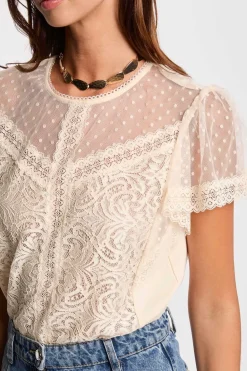 Morgan Camiseta manga corta Marfil Clearance