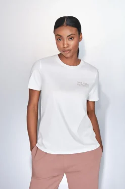 Dash and Stars Camiseta manga corta algodón blanco beige Hot