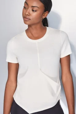 Dash and Stars Camiseta manga corta blanco drapeado beige Hot