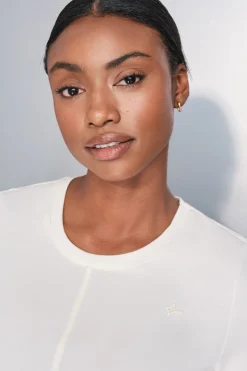 Dash and Stars Camiseta manga corta blanco drapeado beige Hot