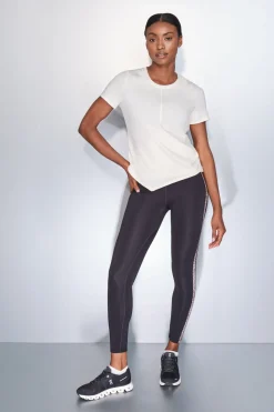 Dash and Stars Camiseta manga corta blanco drapeado beige Hot