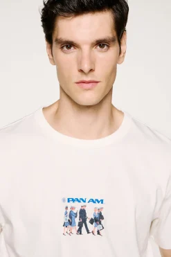 Selected Camiseta manga corta colaboración con PANAM Blanco Sale