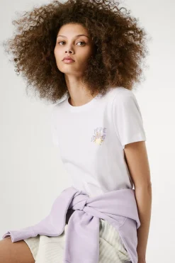 Pepe Jeans Camiseta manga corta con logo bordado y dibujo trasero. blanco